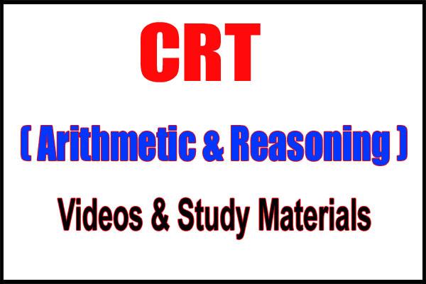 Crt Math Question CRT (Arithmetic & Reasoning) Videos and Study Materials